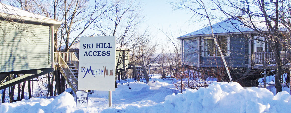 Several villas near a trail to the Spirit Mountain ski hills